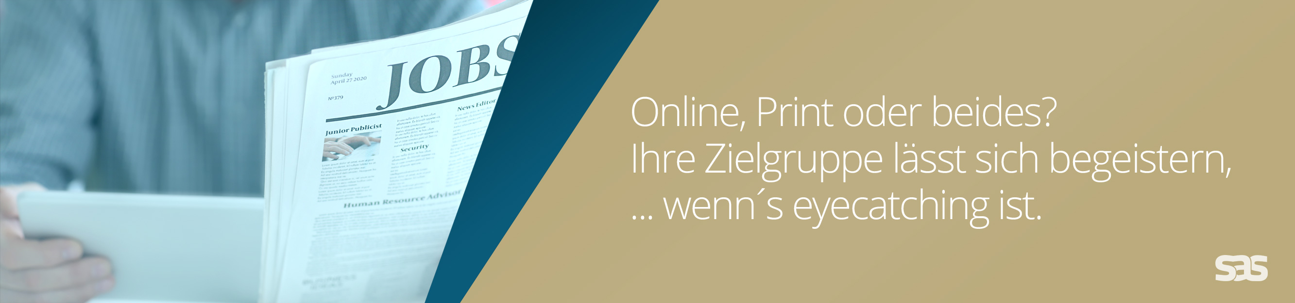 Gestaltung Stellenanzeige für Print und Web